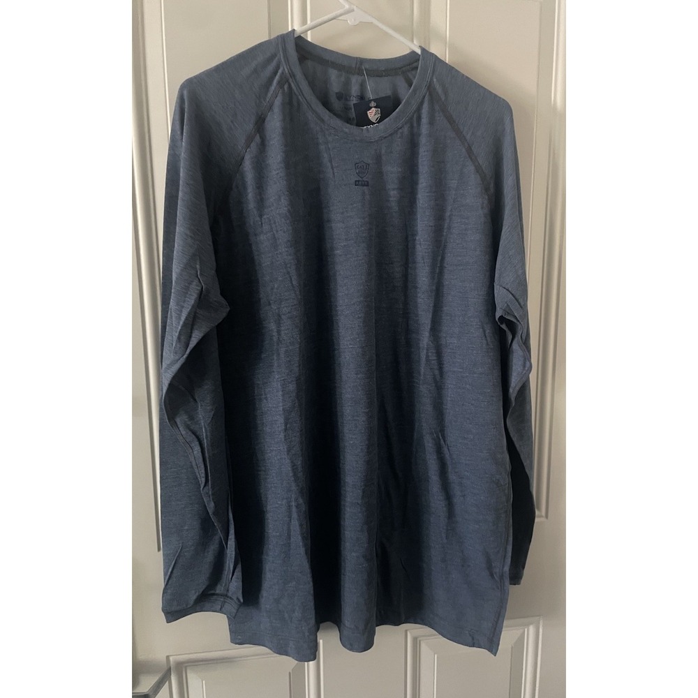 Tyndale Men's FR AR Base Layer 1  Blue Classic Long Sleeve T-Shirt Size XL CAT 1